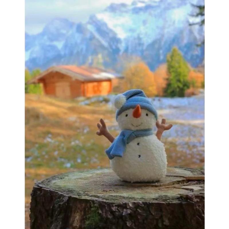 New Cute 10CM Sami Snowman Plush Soft Doll Girl Cute Winter Cartoon Doll Snowman Plush Toy Children's Companion Christmas Gift