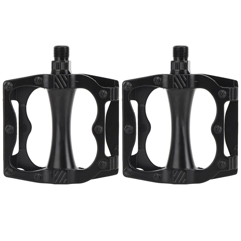 A Pair Aluminium Alloy Black Mountain Bike Pedal Plate Anti‑skid Ball Bearing Pedals Bicycle Accessories