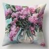 Home Decor Floral Patterns: Dandelions, Lilacs & Lilies Pattern Cushion Cover Suitable For Sofa Bedroom Car Pillow Cover