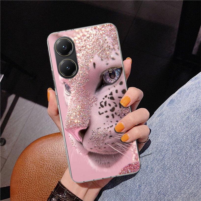 Pink Leopard Print Phone Case For Xiaomi Poco X7 X6 X5 Pro F7 Ultra Redmi 15C 15 13C 13 12C 12 10 10A 10C 9 9A 9C 9T Cover Poco