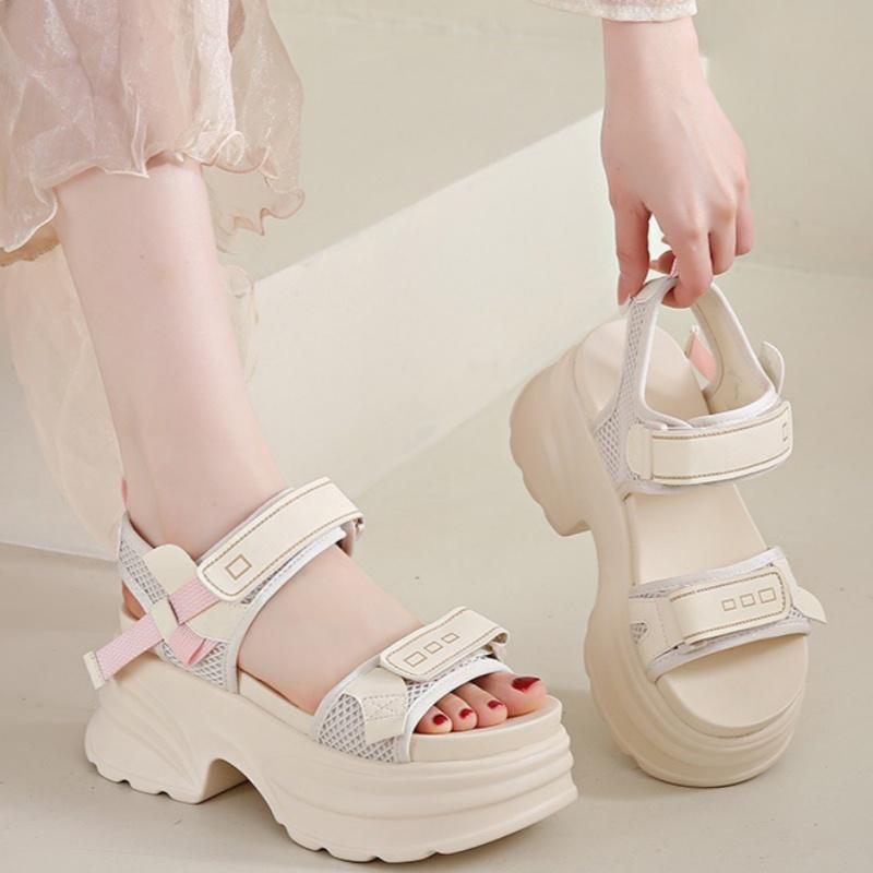 Summer New  Sports Women Sandals High Heeled Thick Soled Platform Open Toe Outdoor Slides Women Sandals Zapatos De Mujer