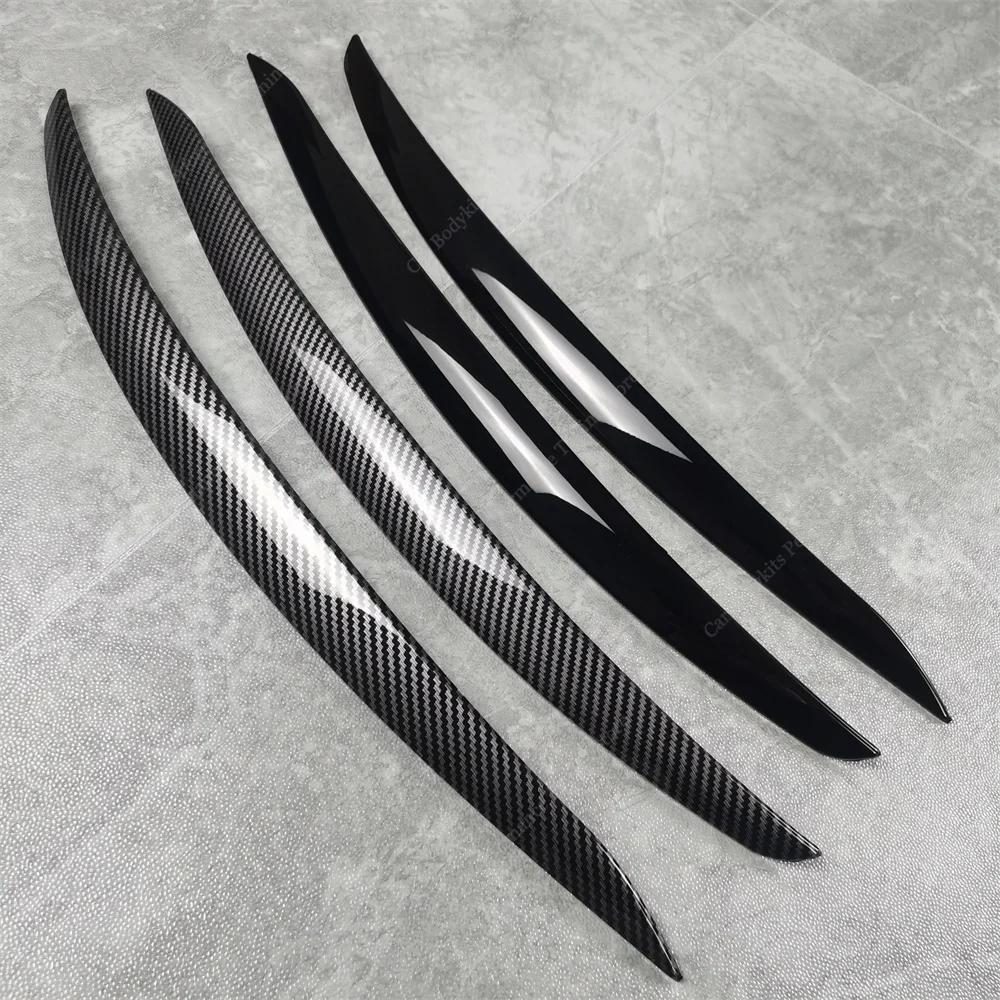 For BMW E92 E93 2Pcs ABS Gloss Headlight Evil Eyebrows Eyelids 3 Series 325i 330i 330d 335i 335d Pre-LCI 3D Stickers Tuning