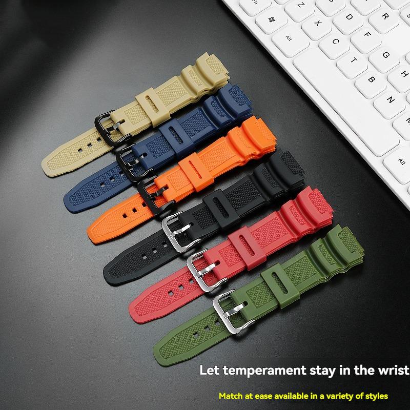 W218H Resin Silicone Band for Casio AE-1200 AE-1100 SGW-300 SGW-400 MRW200 Watch, Replacement Strap Sport Wristband