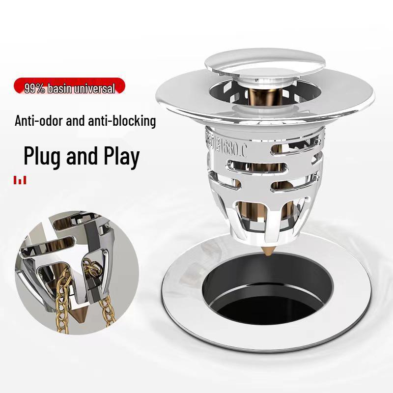Aquarium Pop-Up Sink Drainer: Anti-Clog Bathroom Filter & Universal Press-Type Basin Accessory
