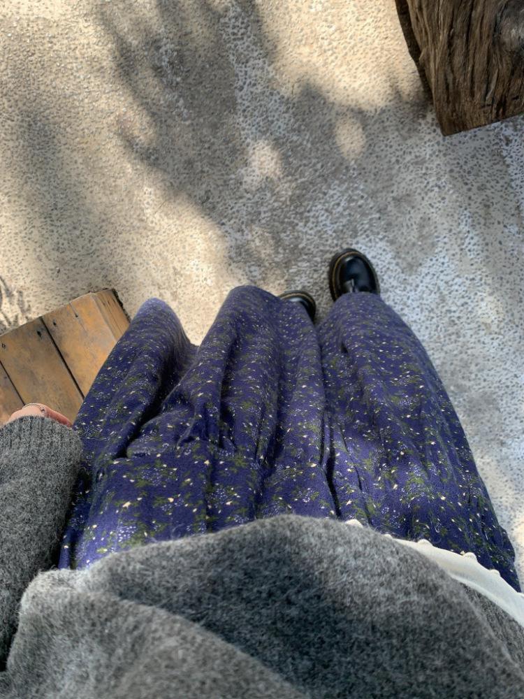 2025 Korean Retro Floral A-Line Skirt: Sweet, Gentle, High-Waisted, and Versatile