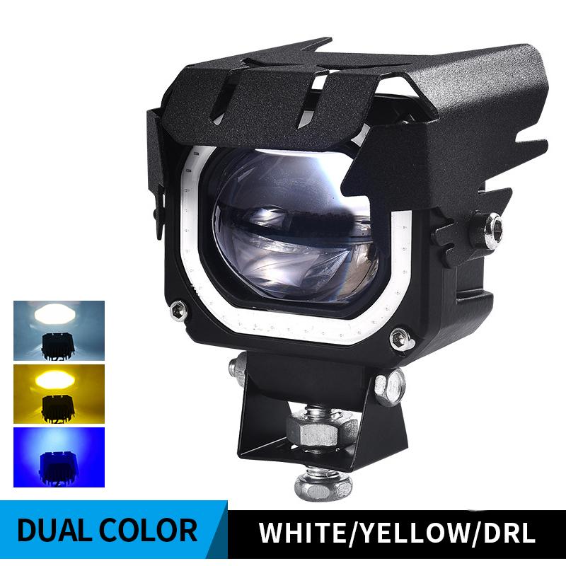 1/2pcs Motorcycle Driving LED Fog Lights 3 Modes Headlight Spotlight Universal Fit for Motorcycle Car Van Camper Pickup Off-road ATV UTV