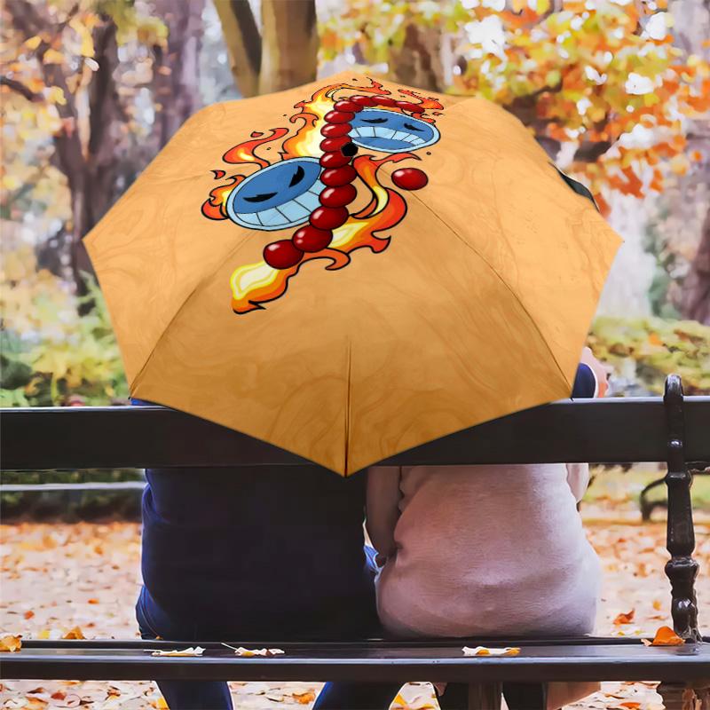 1 PC Automatic Folding Umbrella - Anime One Piece Pattern Portable Foldable Design With 8 Ribs Christmas Birthday Gifts