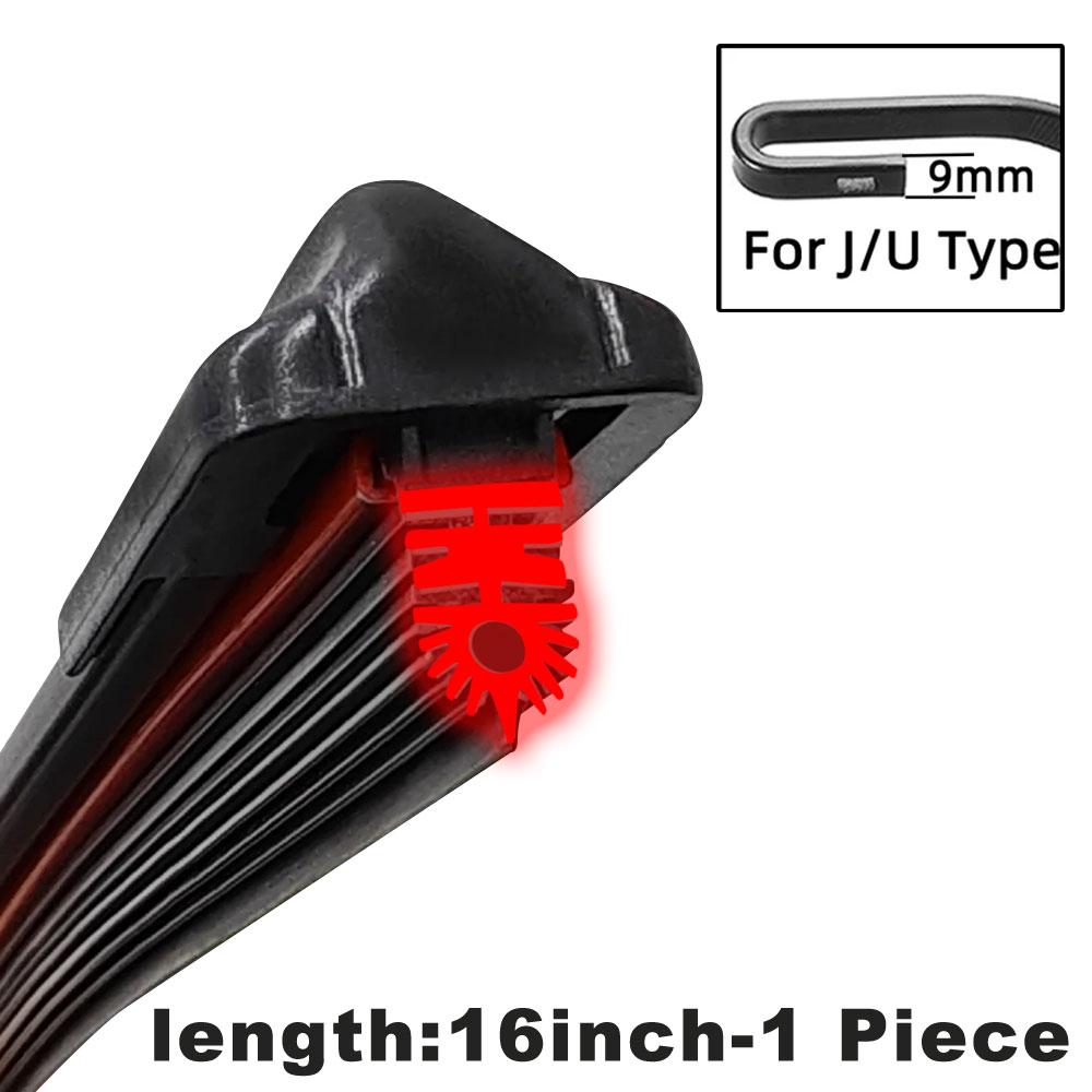 11 Layer Rubber Strip Wiper Blade for Car Front Windshield J/U-Shaped Wiper Blade 16  18  24  26  Car Windshield Wiper Blade 1pc 16inch