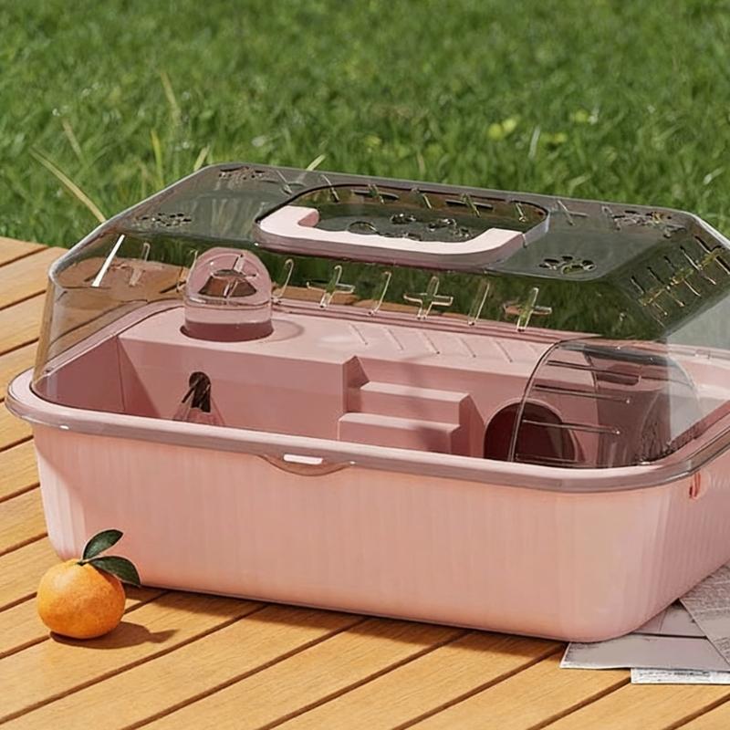 Double Deck Spacious Hamster Cage Portable Transparents Materials for Easy Monitoring Light Weight Construction