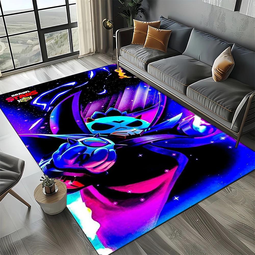 HOT B-Brawlls Cartoon Game 3D Print Rug Carpet for Living Room Bedroom Home Decor,kids Play Non-slip for Sofa Doormat