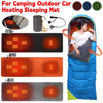 Outdoor USB Heating Sleeping Mat 4/5Heating Zones Adjustable Temperature Electric Heated Pad Cold Resistant for Camping Tent Mat