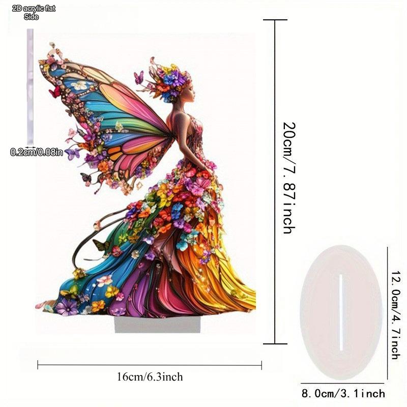 2D Flat Acrylic Colorful Butterfly Fairy Decoration, Indoor and Outdoor Decoration - No Battery/electricity Required, Free Day Decorati