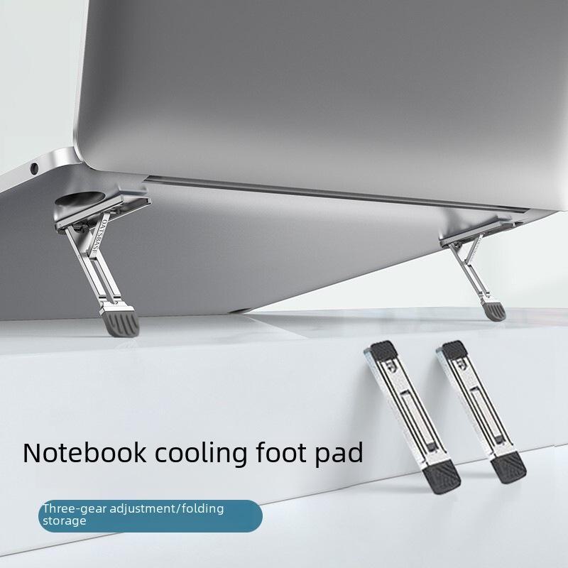 Ultra-Thin Aluminum Laptop & Tablet Stand: Portable, Foldable, Height Adjustable, Heat-Dissipating.