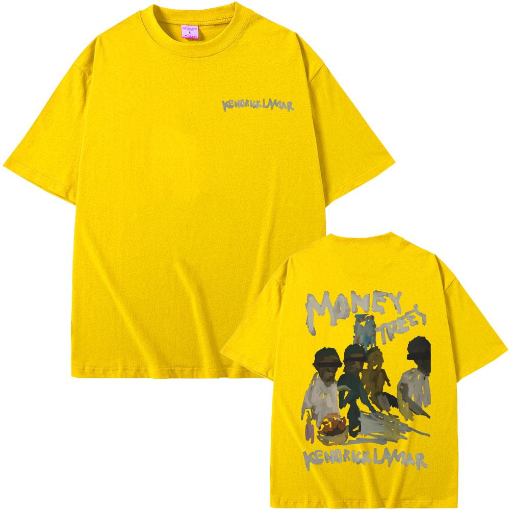 New Hot Sale Rapper Kendrick Lamar Good Kid Money Trees T-shirts Men Hip Hop Vintage Oversized Tshirt Male Pure Cotton T Shirts