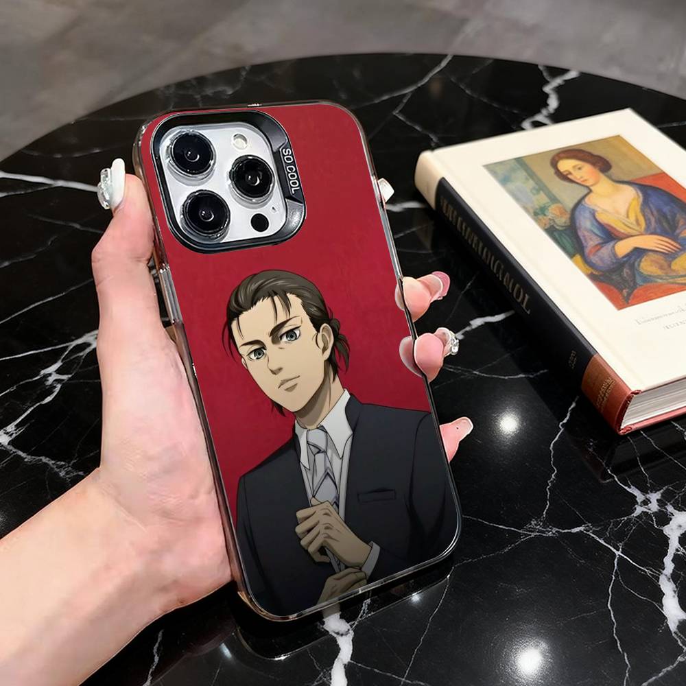 Att-ack on titan Cool E-Eren Y-Yeager Phone Case For iPhone 17,16,15,14,13,12,11 Plus,Pro,Colorful Silver Phone case Funda Cover