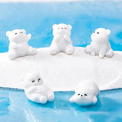 Ornamento Micro Paesaggio Cartone Animato Carino Orso Polare Ornamento in Resina Desktop Auto Decorazione Casa Accessori Artigianato