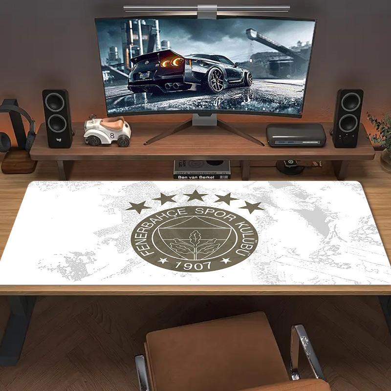Fenerbahce Druck Kissen Rutschfest Laptop Tablet Großes Mauspadd XXL Matte Mini-PC Spielmatte Mit Verriegeltem Rand