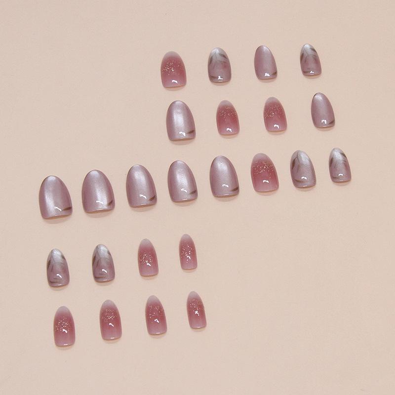 Fake Nails Wear Nail Flower Removable Nail Patch Nail Patch Rose Short Almond Nail Patch