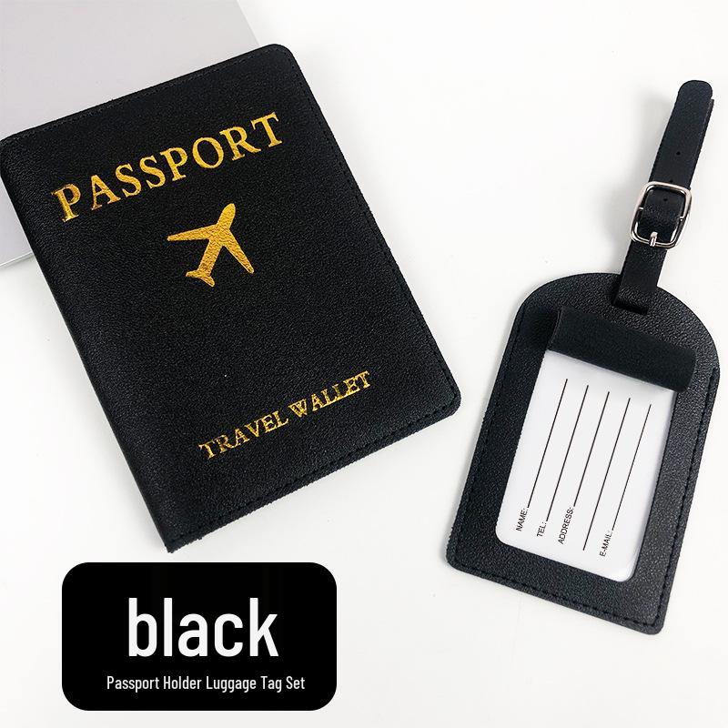 PU Leather Passport and Luggage Tag Set