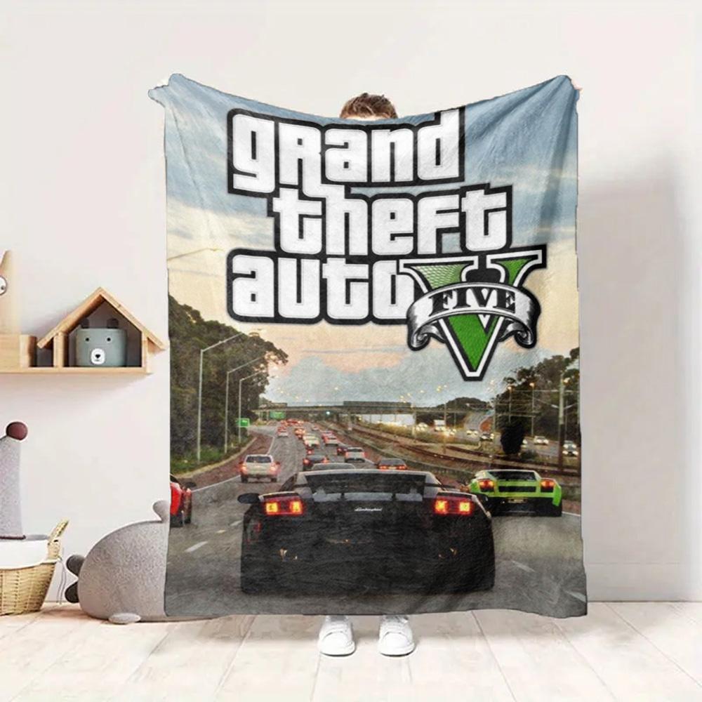Gta V Cover Flannel Blanket Throw Blanket Soft Warm Sofa Bed Camping Home Decor Unique Christmas Gift C9211698