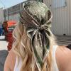Luxury Paisley Silk Satin Head Scarf For Women Plaid Print Kerchief Neck Scarfs 70cm Square Shawls and Wrpas Scarves For Ladies