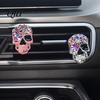 Luxury Rhinestone Car Clip Bling Skull Vent Clips, Diffuser Clip, Shiny Alloy Perfume Holder Air Conditioner Decoration, Funny Auto Interior