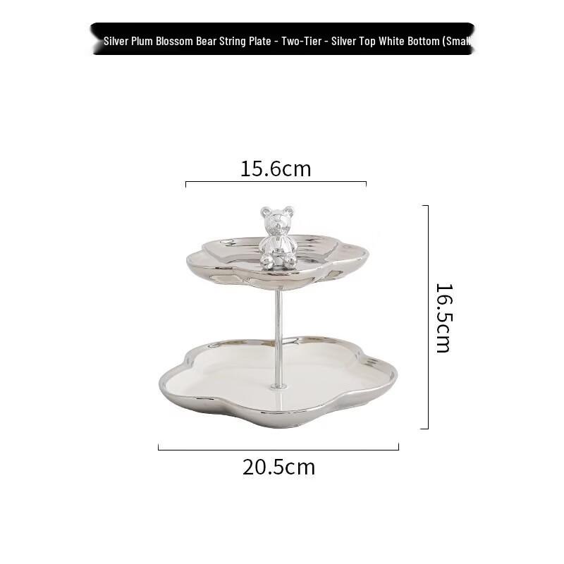 

Silver Floral Ceramic Serving Plate