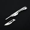 Stainless Steel Folding Knife with 10PCS Replaceable Blades Scalpel Keychain Gadgets Survival Men Gift Pocket UnBoxing Cutter
