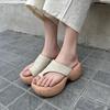 Fashion Chunky Women Clip Toe Sandals Mid Heeled Elegant Shoes Summer 2025 Fashion Slides New Trend Pumps Flip Flops Mujer De Sandalias
