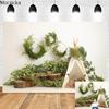 Mocsicka Spring Photography Backdrops Baby Shower Photo Wallpaper Tent Green Leaf Decoration Child Birthday Photocall Background