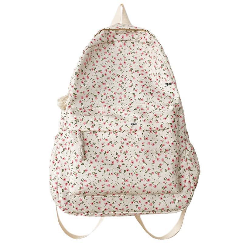 

Рюкзак в японском стиле с цветочным принтом для женщин - Принт Харадзюку, Двойные плечевые лямки, Корейская версия, Подходит для учениц средней школы 40x13x31cm красный/цветочный