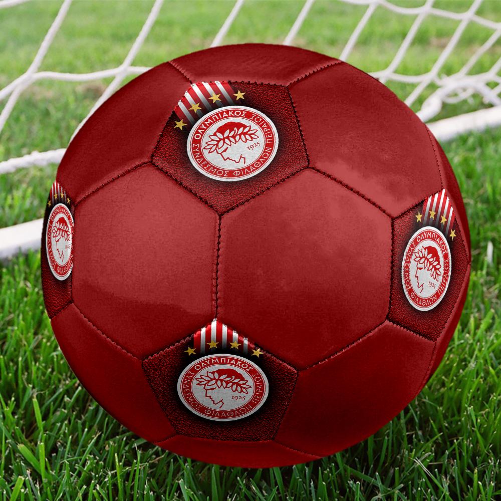 Olympiakos FC Soccer Ball, colorful, suitable for all ages, machine-stitched, PVC material, competition grade, durable and high bounce