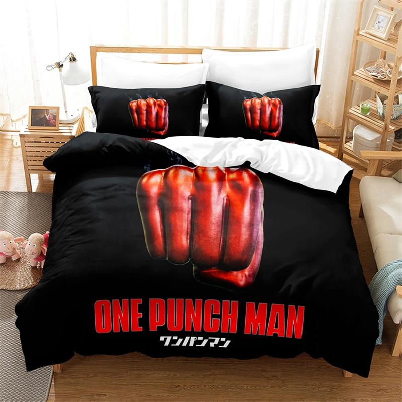 Classic Cozy King Queen Twin Anime One Punch Man Saitama Bed Size Boys Girls Comforter Quilt