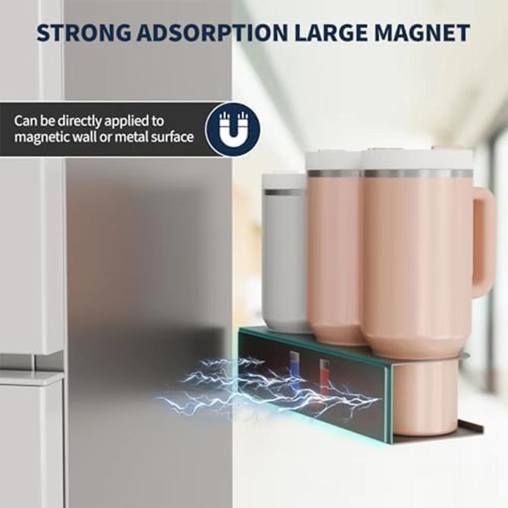 Magnetic Water Bottle Organizer 8lb Max Load Space Saving Design Coffee Cup Holder Suitable for Mugs Neatly Organized