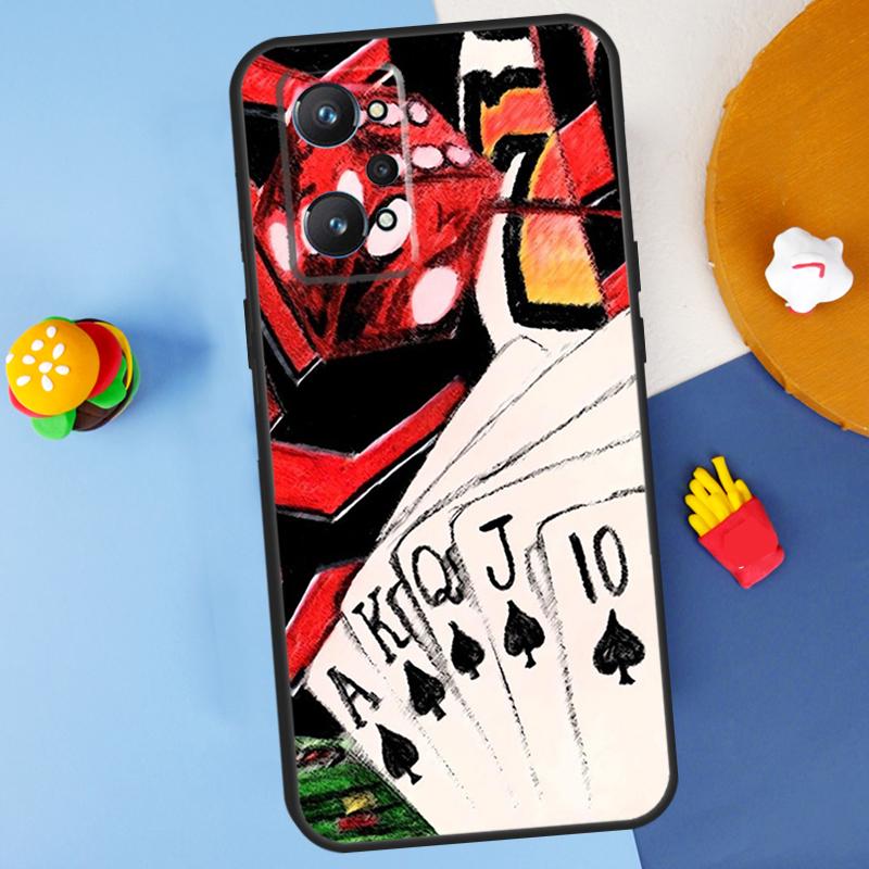 Poker Playing Card For Realme 11 10 12 13 14 Pro Plus GT 5 6 6T GT7 Pro C61 C53 C51 C21Y C25S C55 C67 C75 Case