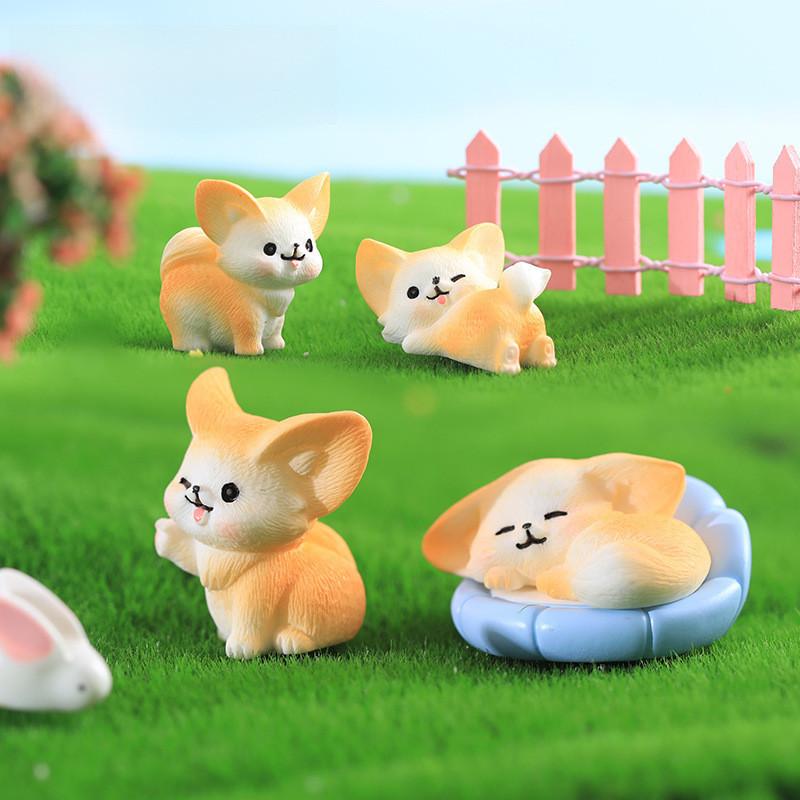 Entzückendes Harz Fennek Fuchs Figuren Set von 13 Miniatur Cartoon Tier Dekorationen