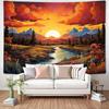 ICTEISOM Mountain Forest Tapestry Nature Tree Tapestries for Bedroom Aesthetic Sunset Landscape Wall Hanging College Dorm Men Boys Room Decor 60"X40"