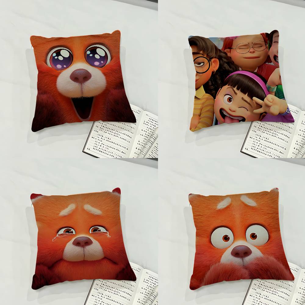 W-Turnings-Reds Bear Case Plush Fabric Soft Pillowcase Double Sided Print Cushion Cover Household Gifts