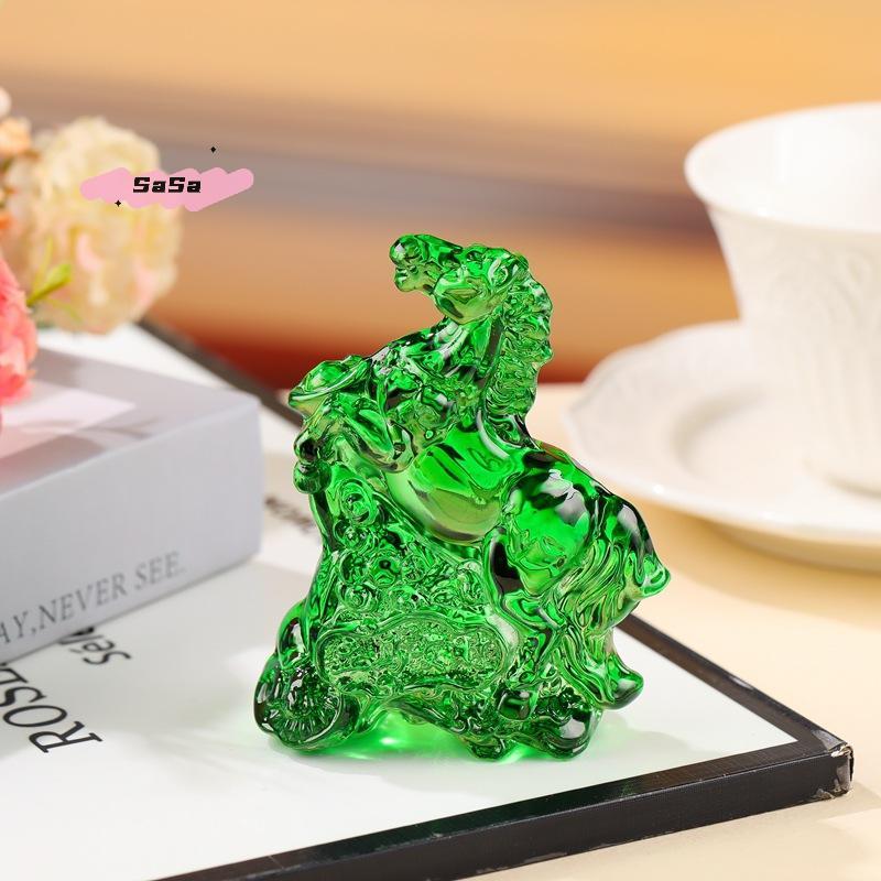 S-1Pc 2026 Zodiac Horse Statue Feng Shui Collection Crystal Light Luxury Horse Sun Catcher Ornament Home Desktop Decoration