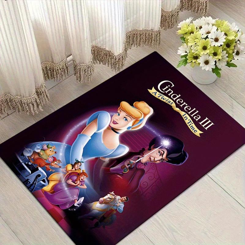 

1pc Cinderella Pattern Area Rug Soft Flannel Floor Mat for Living Room,Office,Bedroom and Carpet,Sofa Coffee Table Floor Mat 60cm by 90cm