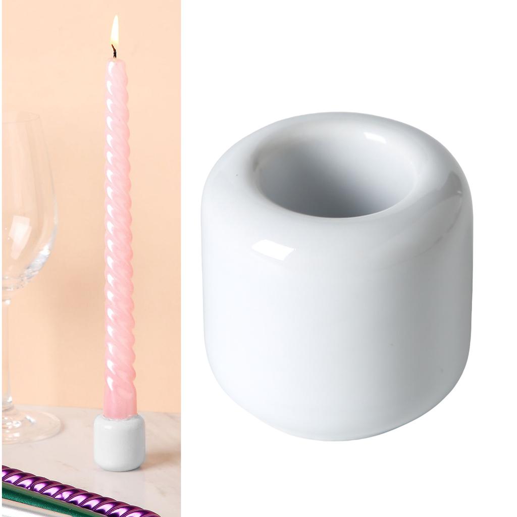 5KS Elegantní bílé keramické svícny pro svatební stolní dekorace Vhodné pro svíčky 0,6-0,7 palce Stojany