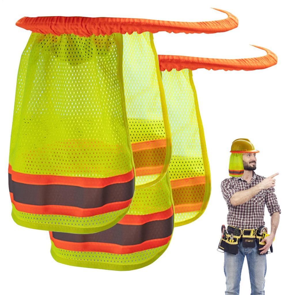 2X UV Curtain Reflective Neck Protector Sunscreen Construction Site Construction Engineering Labour Safety Helmet Sunshade Cover
