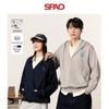 SPAO Men's 2025 Spring/Autumn Letter Print Hooded Cardigan
