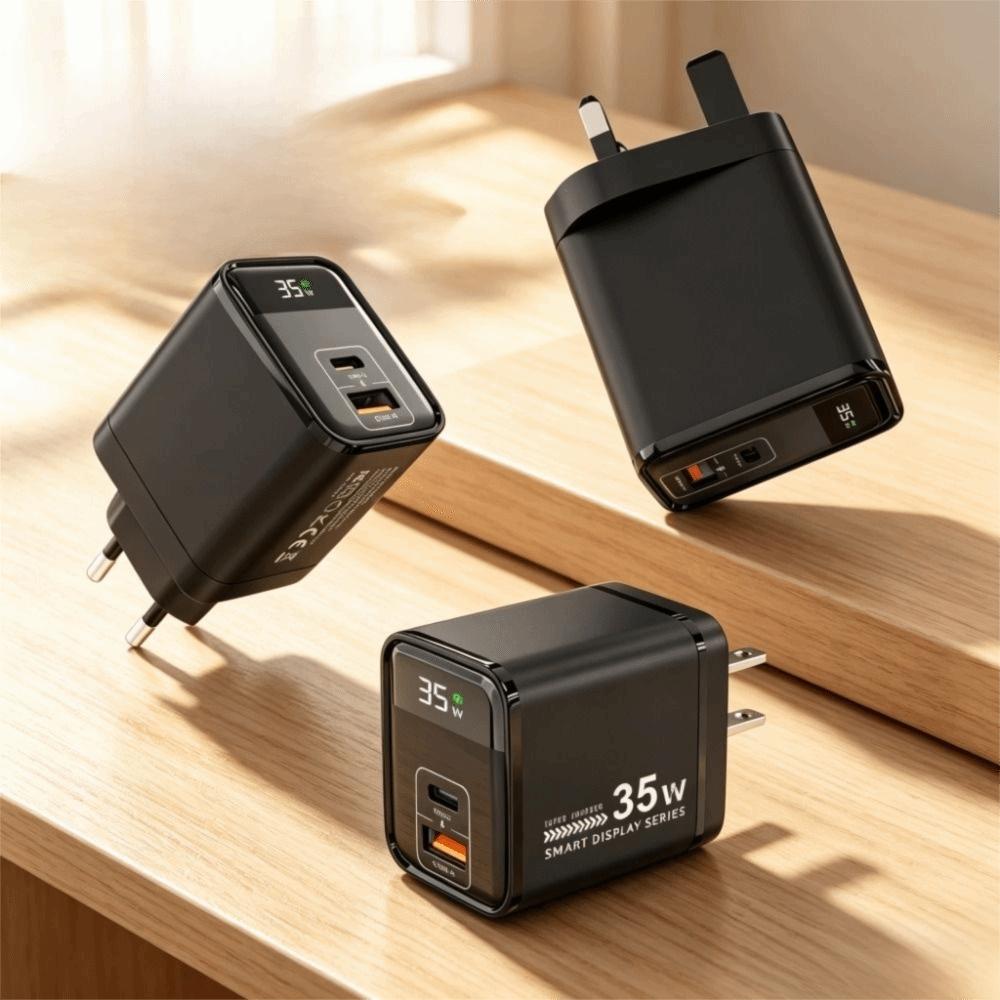 Digital Display Phone Fast Charger Fast Charging Phone Power Adapter  Wall Plug