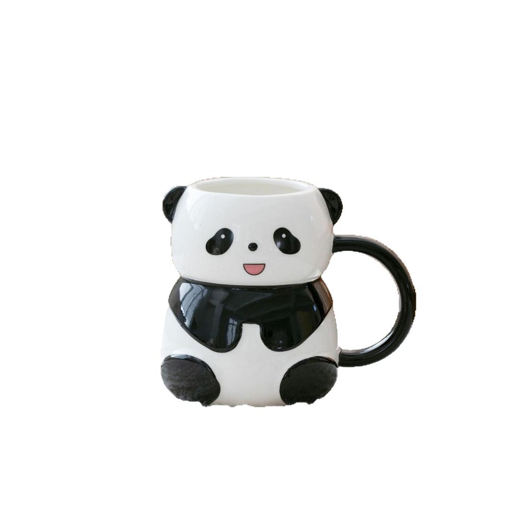 Hand Drawn Three Dimensional Panda Breakfast Ceramic Cup Cute Pet Cartoon High Value Mug Creative Student Children Drinking Water Cup