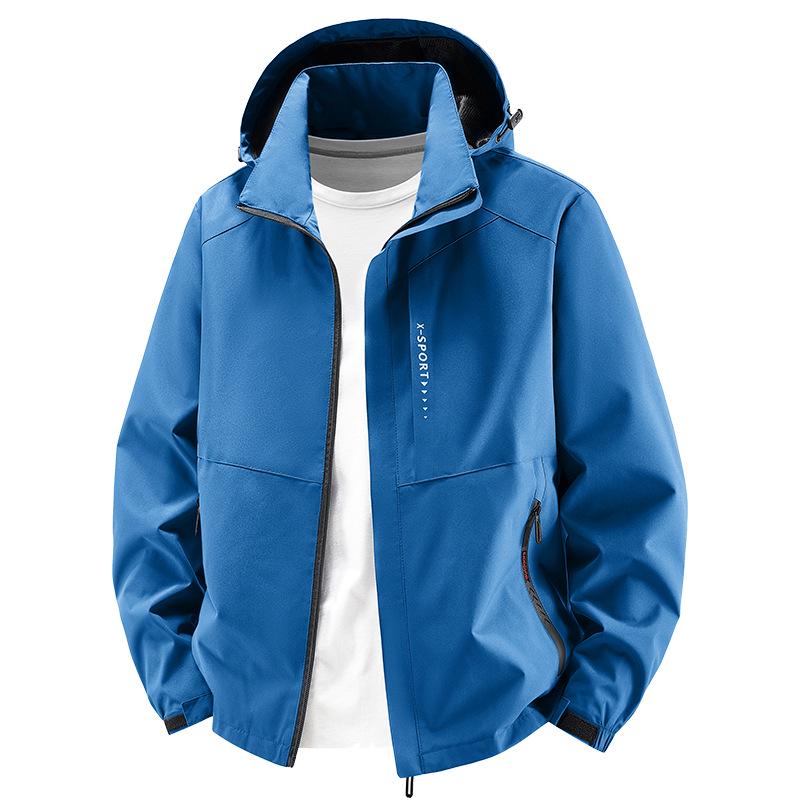 Men's Casual Hooded Windbreaker Jacket - Breathable, Loose Fit, Plus Size, for Spring and Autumn