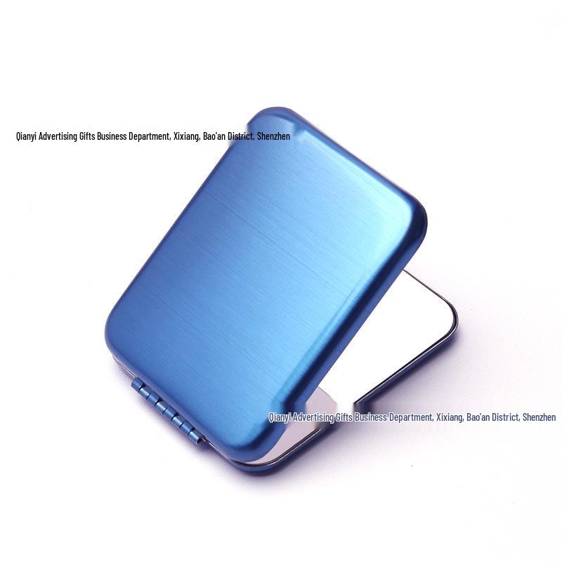 Engravable Stainless Steel Foldable Makeup Mirror - Unbreakable, Portable, Round/Square Design, Compact Size