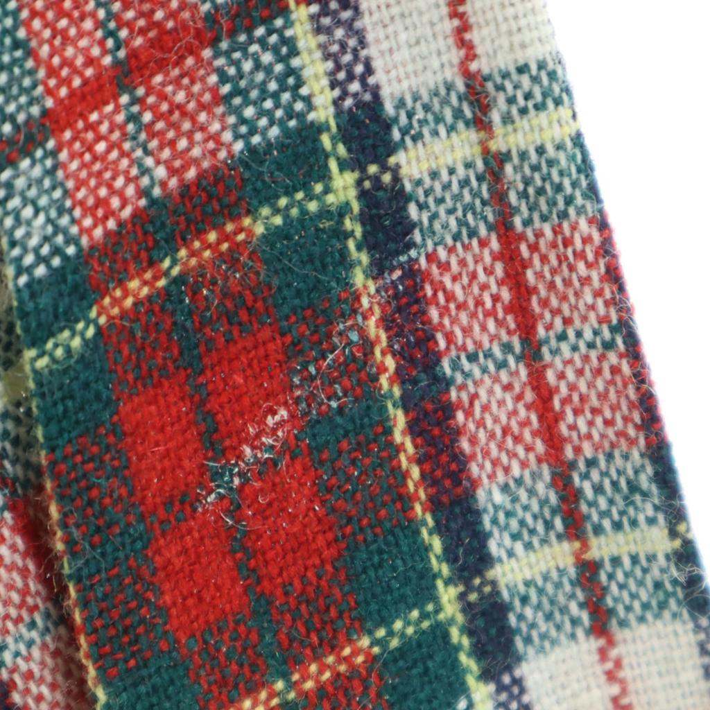 50s vintage Check Pattern Long sleeve Wool shirt S Red Men's Used