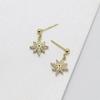 925 Silver Plated Flower Earrings with Zircon Short Dainty Studs Elegant Fairy Jewelry