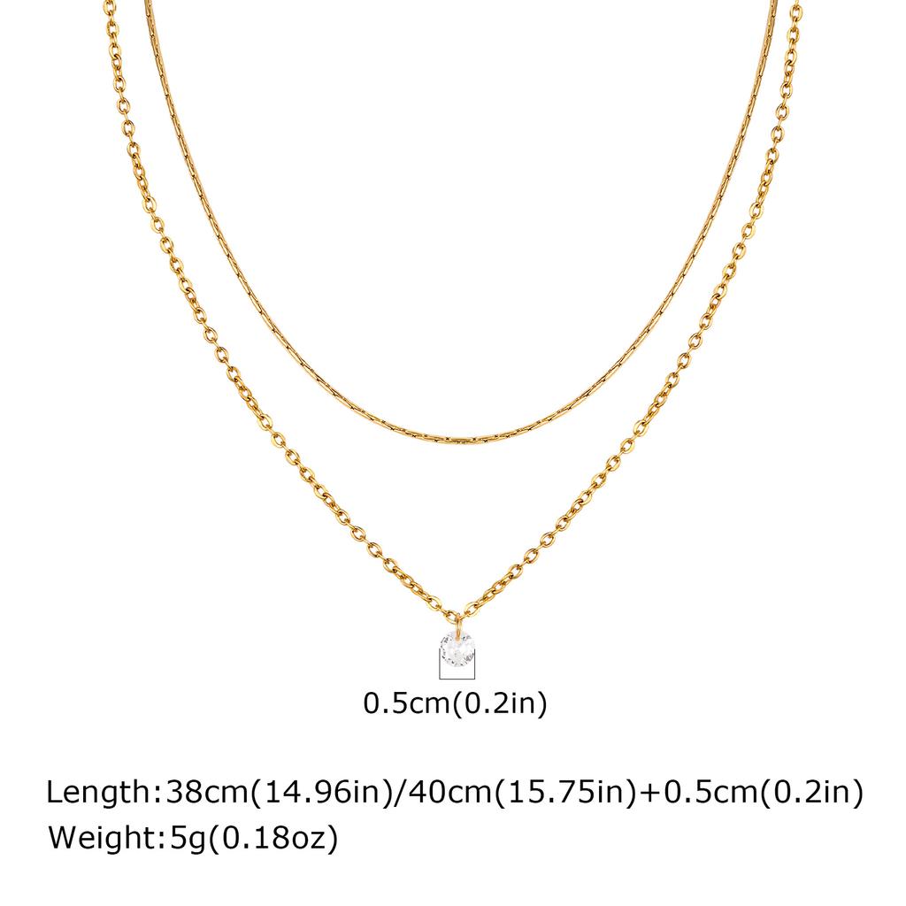 Minimalistisch Leicht Gemütlich Edelstahl Doppellagig Y-förmig Halskette Trendy Damen Premium Schmuck Bijoux